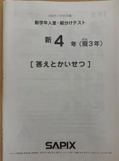 2026年最新】sapix 新4年 入室テストの人気アイテム - メルカリ